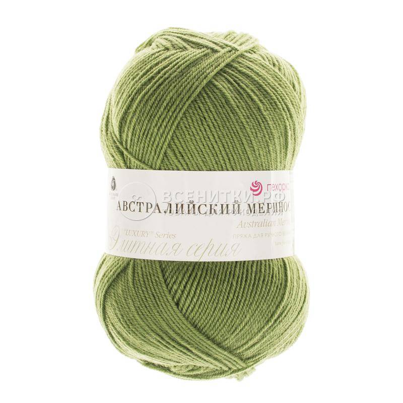 Австралийский меринос. Цвет 252-Зеленый горошек. 5x100 г.