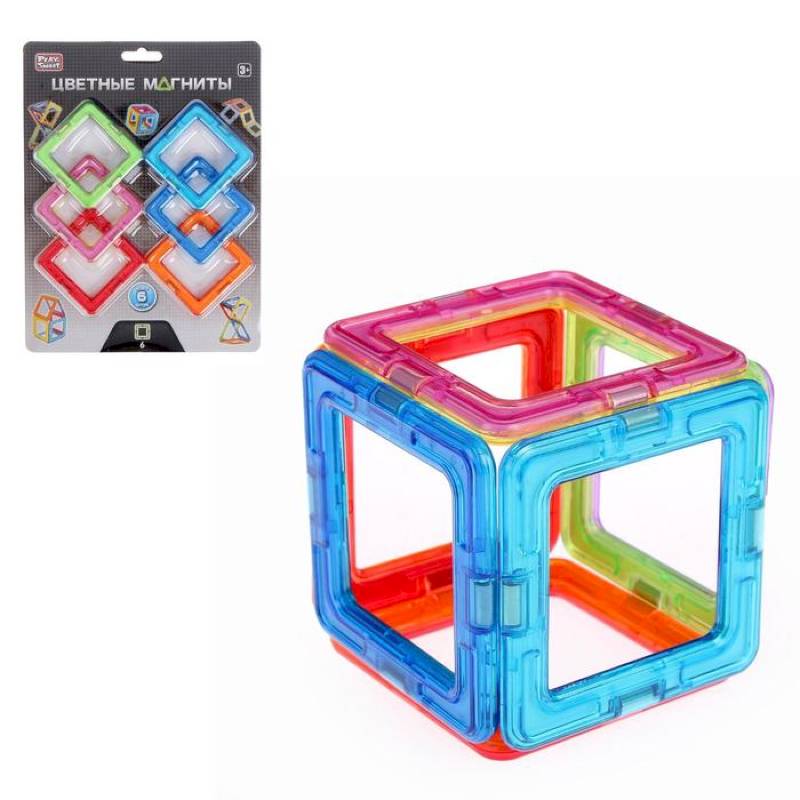 Конструктор магнитный «Цветные магниты», 6 деталей Конструктор магнитный «Цветные магниты», 6 деталей
