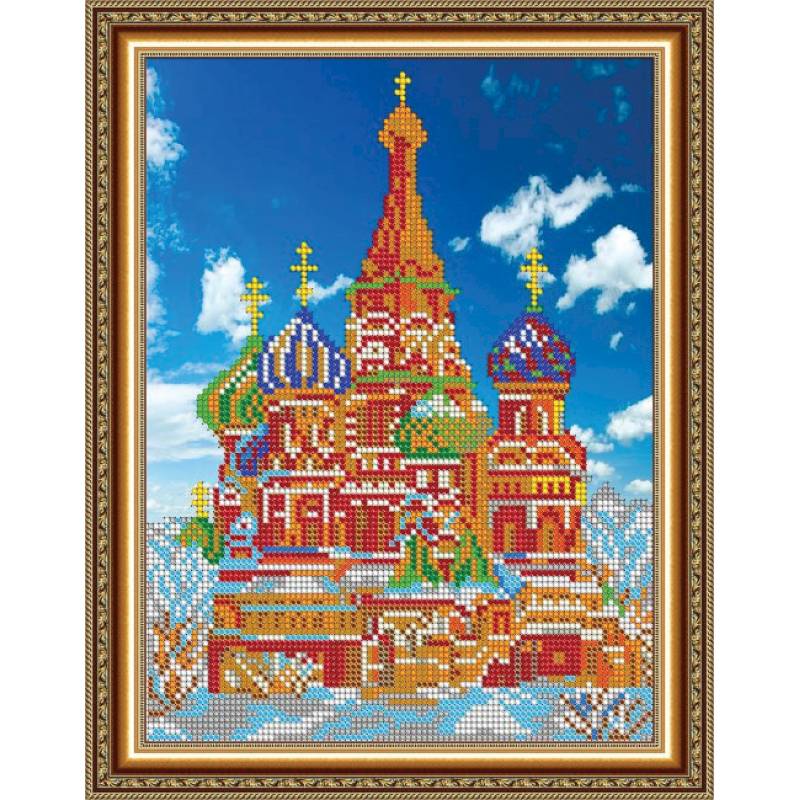 Набор для вышивания бисером №155 «Собор Василия Блаженного» бисер Чехия 19x24 см