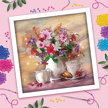 Вышивка бисером 'Натюрморт', 25x25 см
