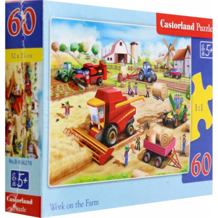 Активные игры дома и на улице, книга Puzzle-60 MIDI В-066278 Работы на ферме купить по скидке