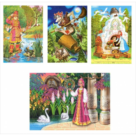 Книги-пазлы, книга Комплект пазлов Русские сказки купить по скидке