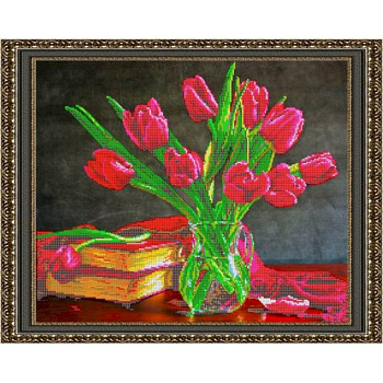 «Светлица» набор для вышивания бисером №245 «Букет тюльпанов» бисер Чехия 48,2x39 см