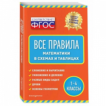 Все правила математики: в схемах и таблицах