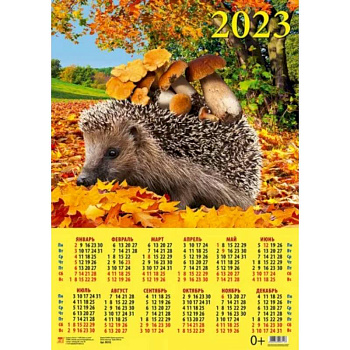 Календарь Ежик с грибами, на 2023 год